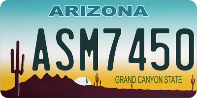 AZ license plate ASM7450