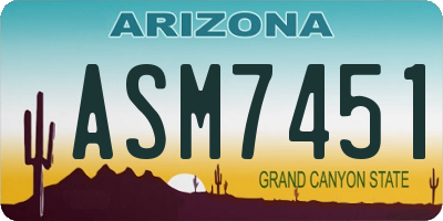 AZ license plate ASM7451