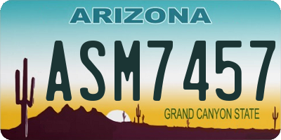 AZ license plate ASM7457