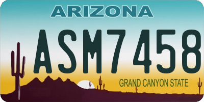 AZ license plate ASM7458