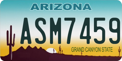 AZ license plate ASM7459