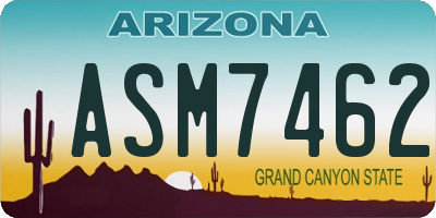 AZ license plate ASM7462