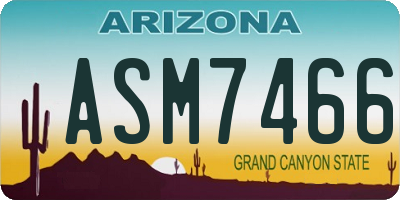 AZ license plate ASM7466