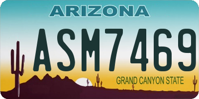 AZ license plate ASM7469