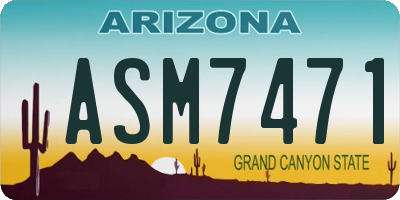AZ license plate ASM7471