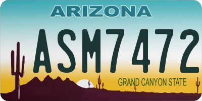 AZ license plate ASM7472