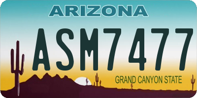 AZ license plate ASM7477