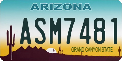 AZ license plate ASM7481