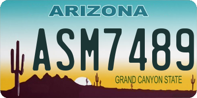 AZ license plate ASM7489