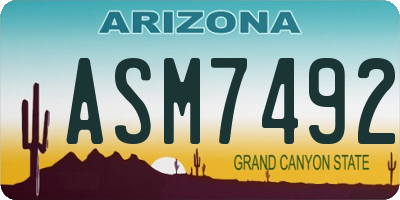 AZ license plate ASM7492