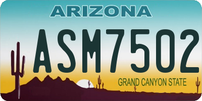 AZ license plate ASM7502