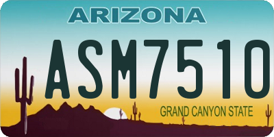 AZ license plate ASM7510