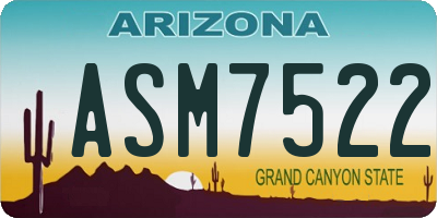AZ license plate ASM7522