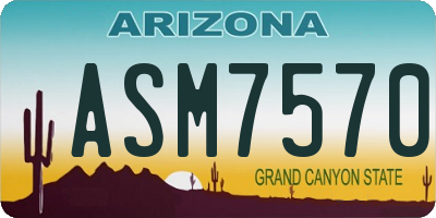 AZ license plate ASM7570