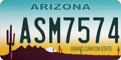 AZ license plate ASM7574