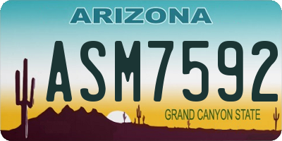 AZ license plate ASM7592