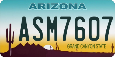 AZ license plate ASM7607