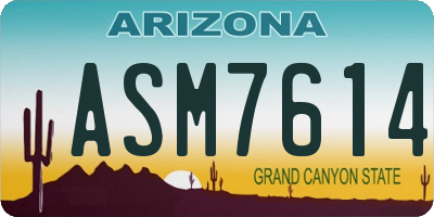 AZ license plate ASM7614