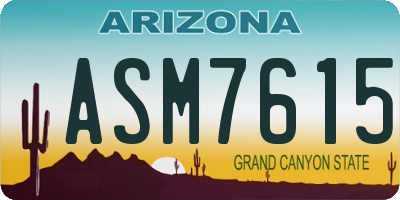 AZ license plate ASM7615