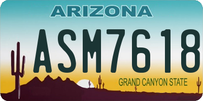 AZ license plate ASM7618