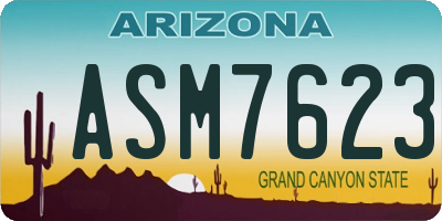 AZ license plate ASM7623