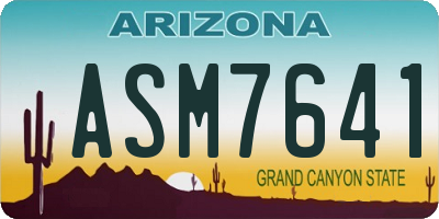 AZ license plate ASM7641