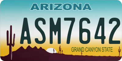 AZ license plate ASM7642