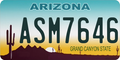 AZ license plate ASM7646