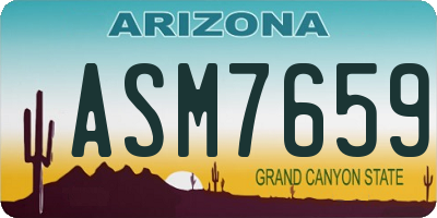 AZ license plate ASM7659