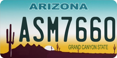 AZ license plate ASM7660