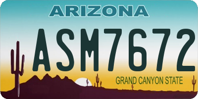 AZ license plate ASM7672