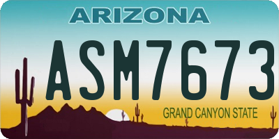 AZ license plate ASM7673