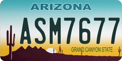 AZ license plate ASM7677