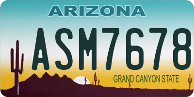 AZ license plate ASM7678
