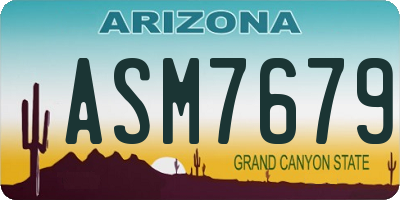 AZ license plate ASM7679