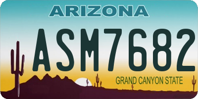 AZ license plate ASM7682