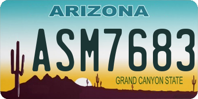 AZ license plate ASM7683