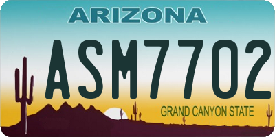 AZ license plate ASM7702