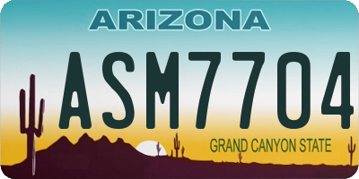 AZ license plate ASM7704