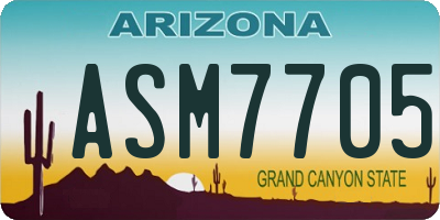 AZ license plate ASM7705