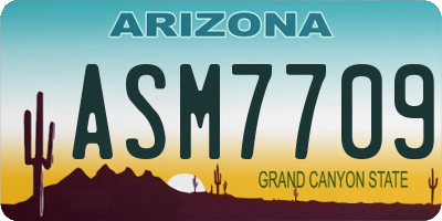 AZ license plate ASM7709