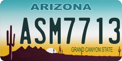 AZ license plate ASM7713