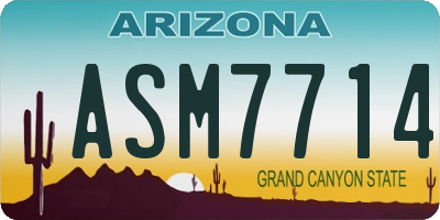 AZ license plate ASM7714