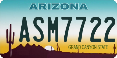 AZ license plate ASM7722