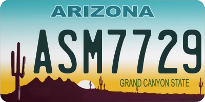 AZ license plate ASM7729