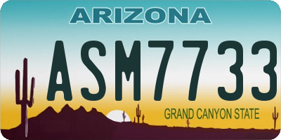 AZ license plate ASM7733