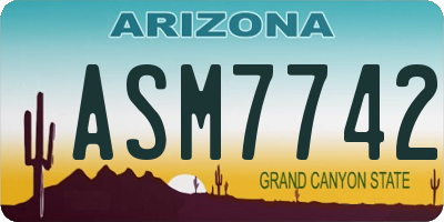 AZ license plate ASM7742