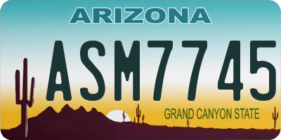 AZ license plate ASM7745