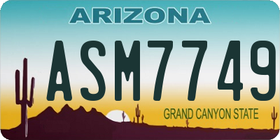 AZ license plate ASM7749