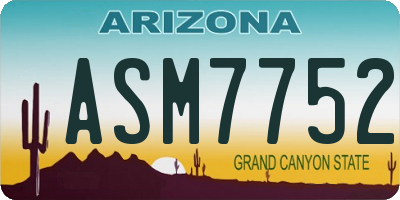 AZ license plate ASM7752